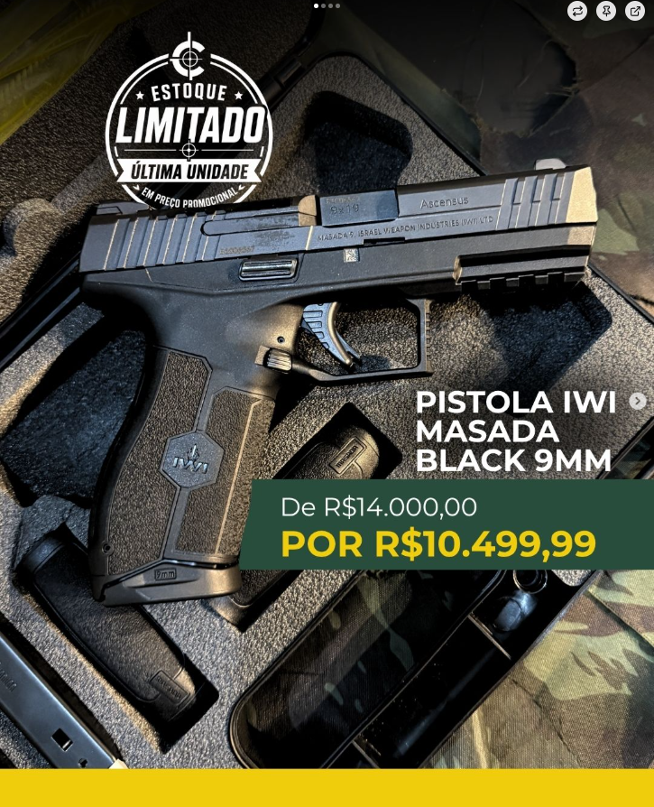 Pistola IWI Masada Black 9mm